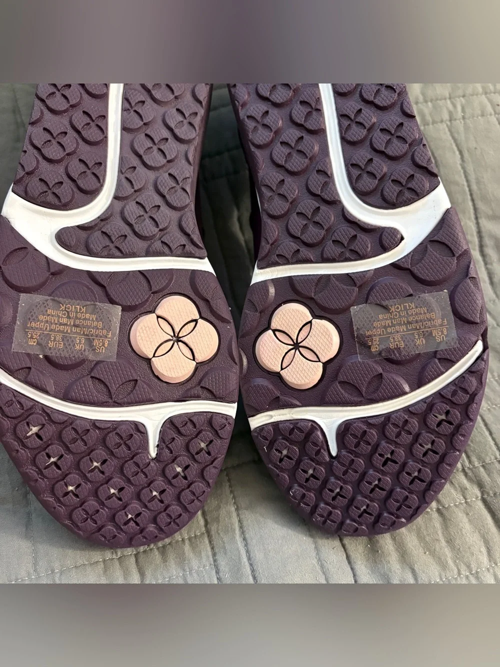 Ryka Women's Slip-On Athletic Shoe in Plum with Pink Trim